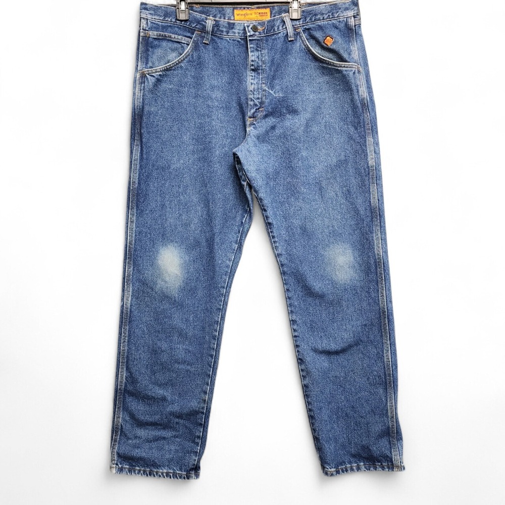 Wrangler‎ FR Riggs Workwear Jeans Mens 40x32 (Fits as 39x33) CAT2 Faded Knees